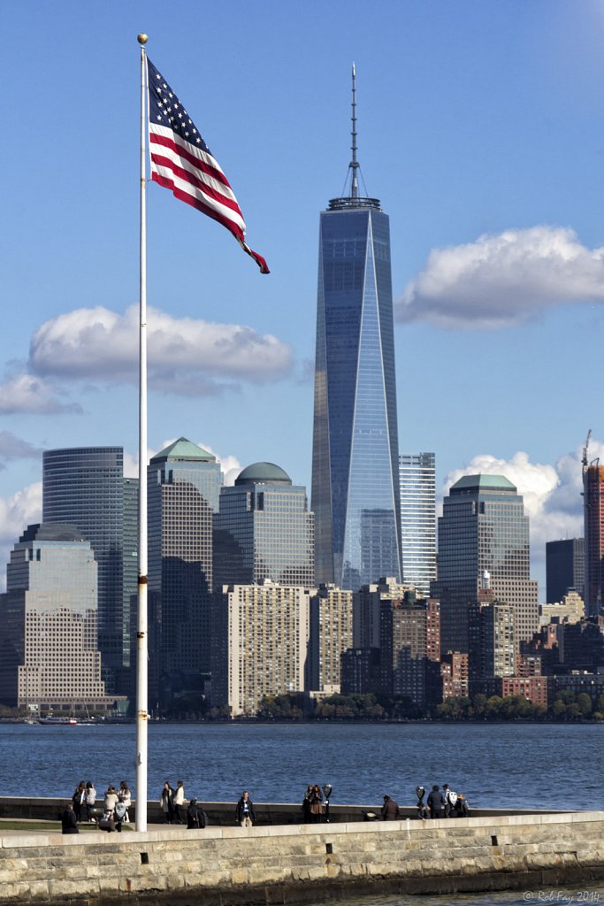 Ellis Island Flag and 1 WTC